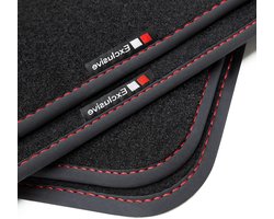 teileplus24 EF202 rubberen automatten in Exclusive-line design compatibel met VW Golf 5 6 Scirocco 3 Variant Limo 2003-2017, Farbe Einzelnaht:Rood