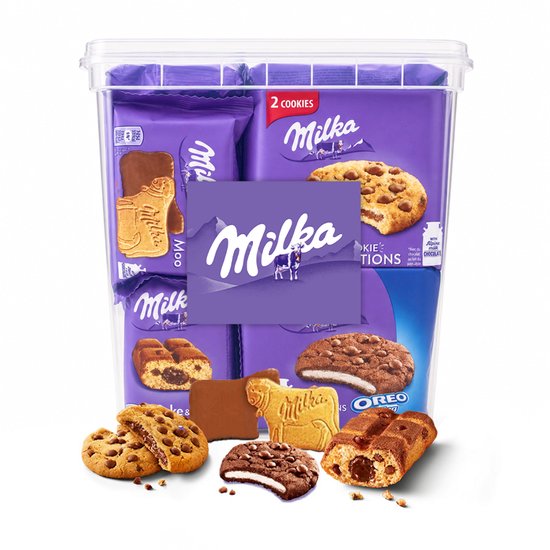 Milka XL koekjespakket 1084g - 24 stuks - Milka Sensations, Choco Moo & Cake and Choc - Individuele verpakte koekjes