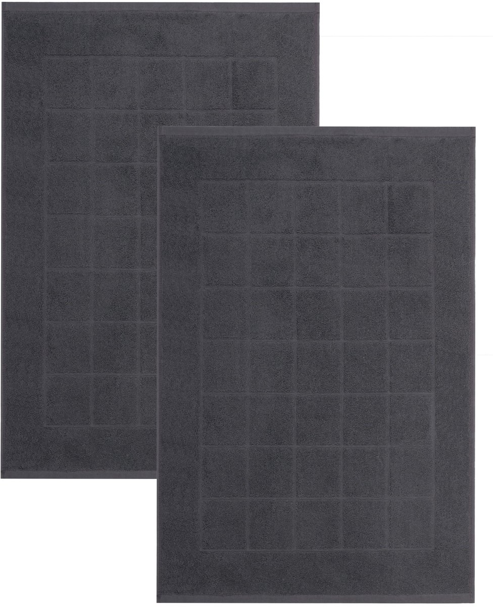 Allecto - Badmat - Douchemat - 100% Katoen - Grafiet - Badtextiel - Machinewasbaar - Geschikt voor Volwassenen - 50x70 cm