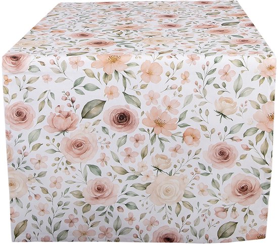 Clayre & Eef Chemin de table 50x140 cm Beige Coton