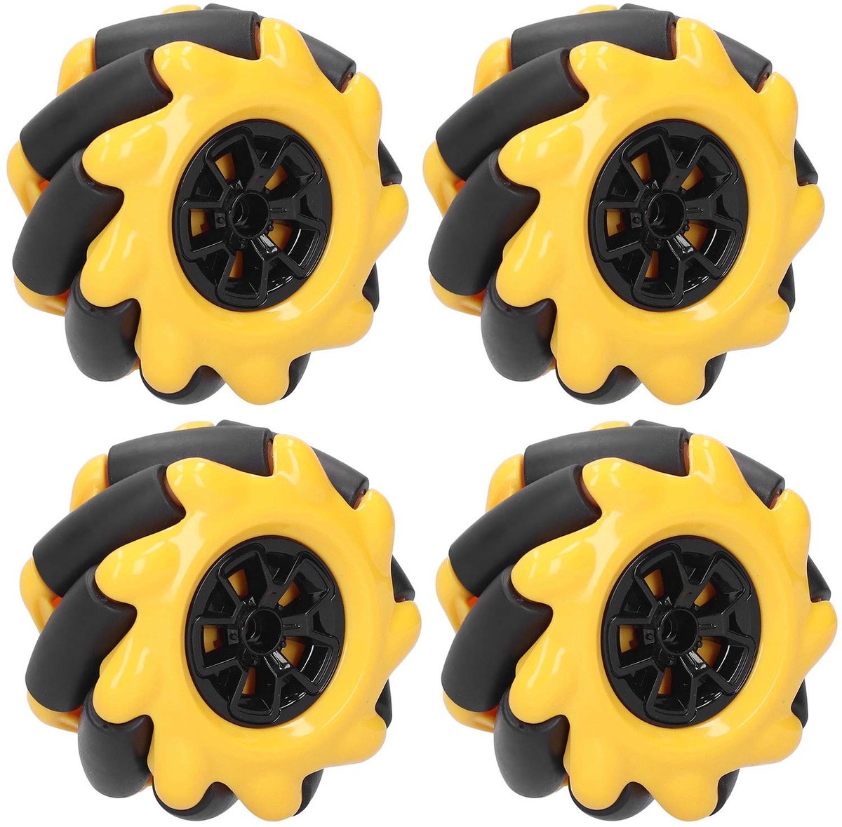Allecto - Omnidirectioneel Wiel - Robot Onderdelen - Premium prestaties - Geel en Zwart - Aandrijfwielen - Geschikt voor DIY-projecten - 60 mm