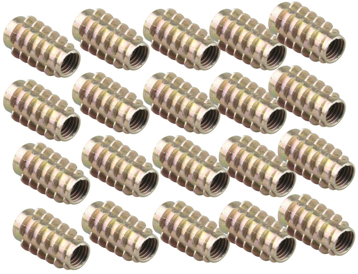 Allecto - Houten Insteekmoeren - M8 x 25MM Meubelverbindingen - Hexaansluitingen - Duurzaam en Sterk - Onderdeel voor Meubels - Geschikt voor Kluss...