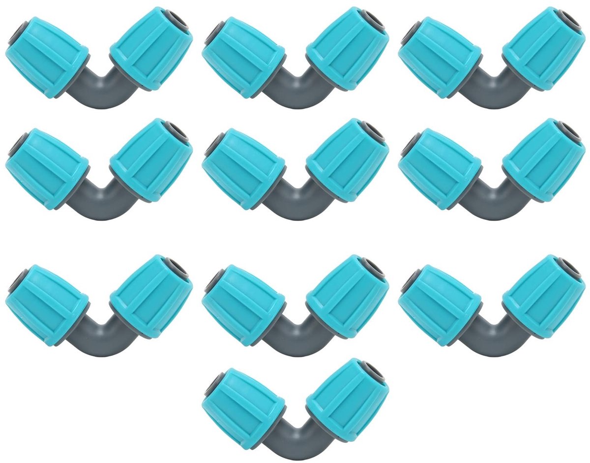 Allecto - Lock Barbed Wire Connector - 10Pcs voor Drip Irrigatie - 16mm PE 90° Elbow Tuinstuk - Waterbesparing - Tuinaccessoires - Duurzaam - Voor ...