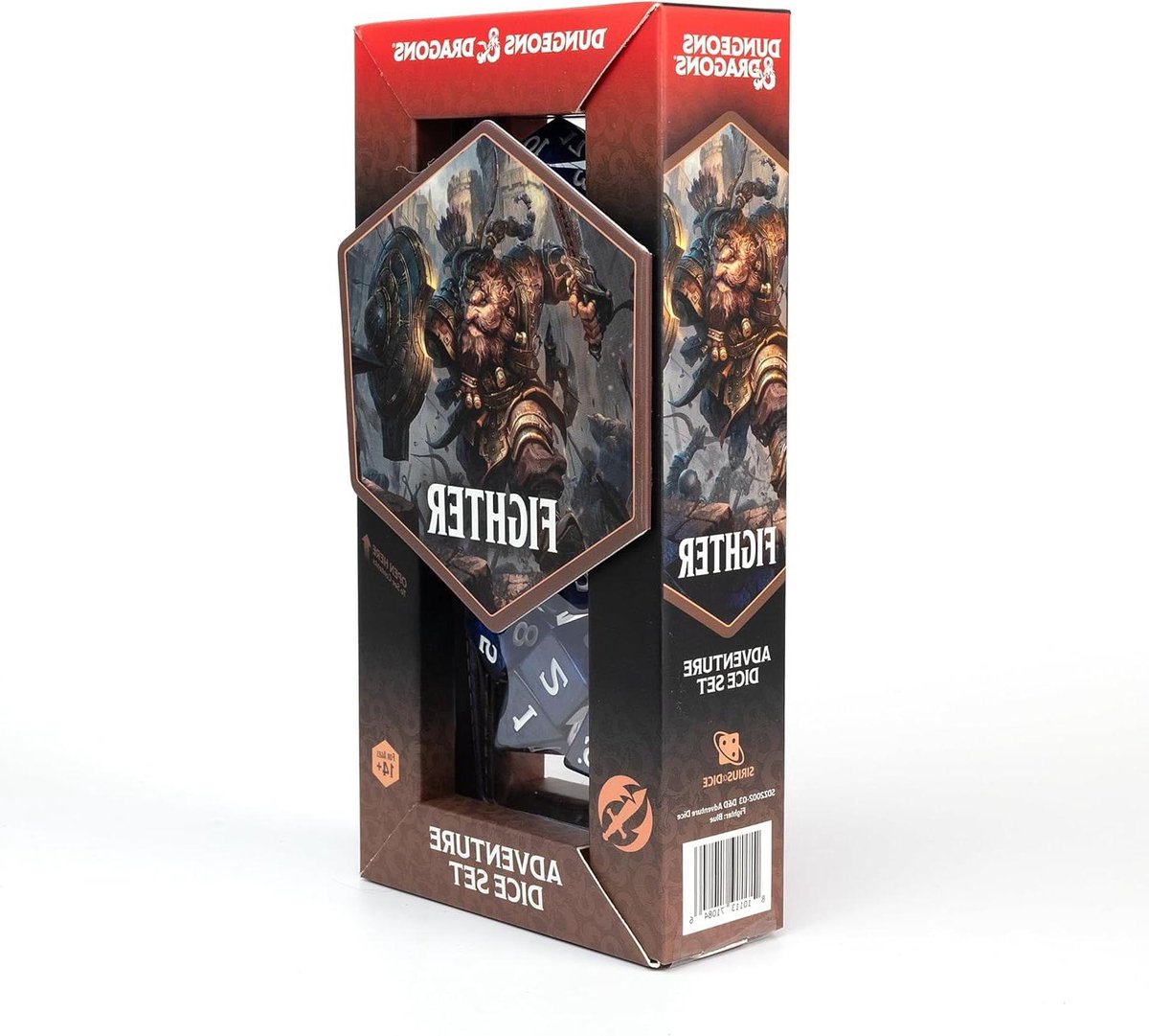 D&D Adventure Dobbelstenen - RPG Dobbelstenen Set - Rollenspel Spelen - Vechterklasse Iconen - 17 stuks - Blauw