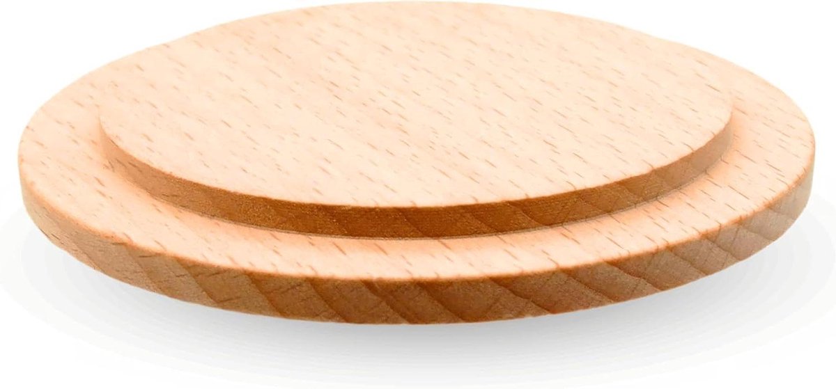 Houten Deksel - Houten Potdeksel Bekerdeksel - Keuken Opbergen - Natuurlijk Beukenhout - 90/70mm - Bruin