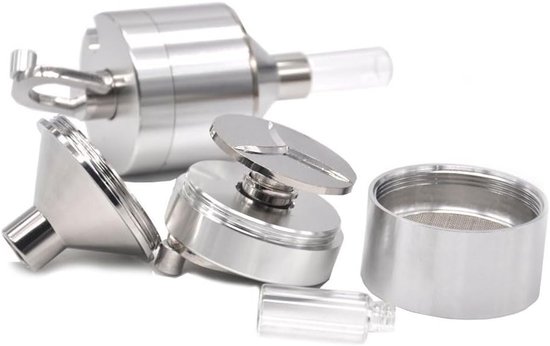 Handmatige Metalen Molen met Glazen Fles en Trechter, Ideaal voor Koken en Kruidenslijpen, Geschikt voor Grove Poeders — afbeelding 4