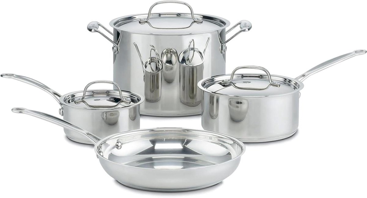 Kookgerei Set - Pannenset Keuken - Luxe Koken - Aluminium Ingekapselde Basis - 7-delig - Zilver