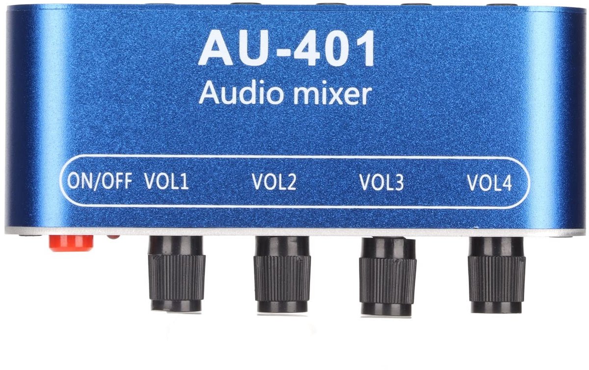 Allecto - Mini-stereomixer - Geluidsarm 4-kanaals - Compact en handig - 3,5 mm aansluiting - Audiomixer voor pc en laptop - Geschikt voor hoofdtele...