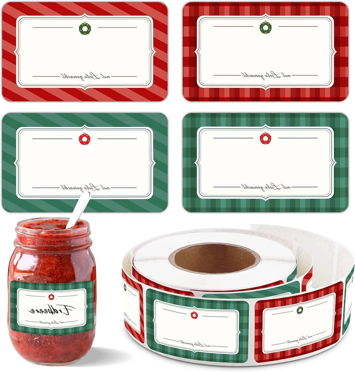 Zelfklevende Jam Labels 500 Stuks, 50 x 30 mm, Herbruikbare Stickers voor Glazen, Specerijpotten en Vriezer Labels