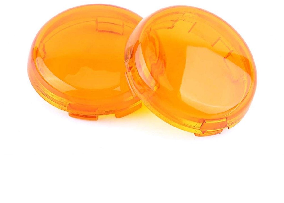 Allecto - Turn Signal Lens Cover - 2 Stuks - Geel - Voor Harley Dyna Softail Sportster - 1986-2015 - Duurzaam en weerbestendig - Vervangend onderde...