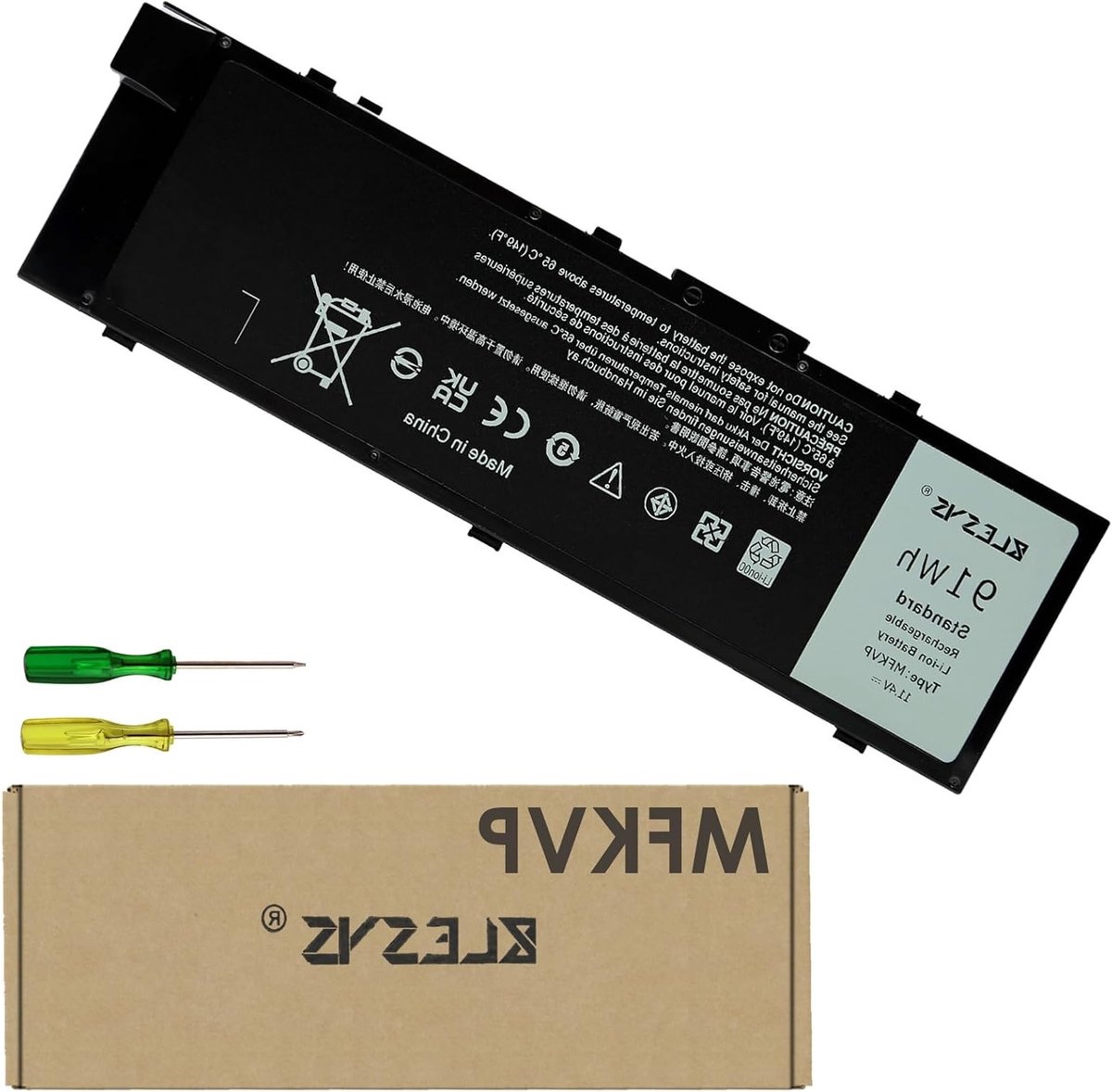 91Wh MFKVP Vervangende Batterij voor Dell Precision 15 7510 7520 17 7710 7720 - Hoge Capaciteit, Duurzaam en Betrouwbaar voor M7510 M7520 M7710 M7720 Series