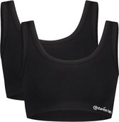 Comfortabel & Zijdezacht Bamboo Basics Seamless Rib Bra Ruby (2-pack) - Zwart - L