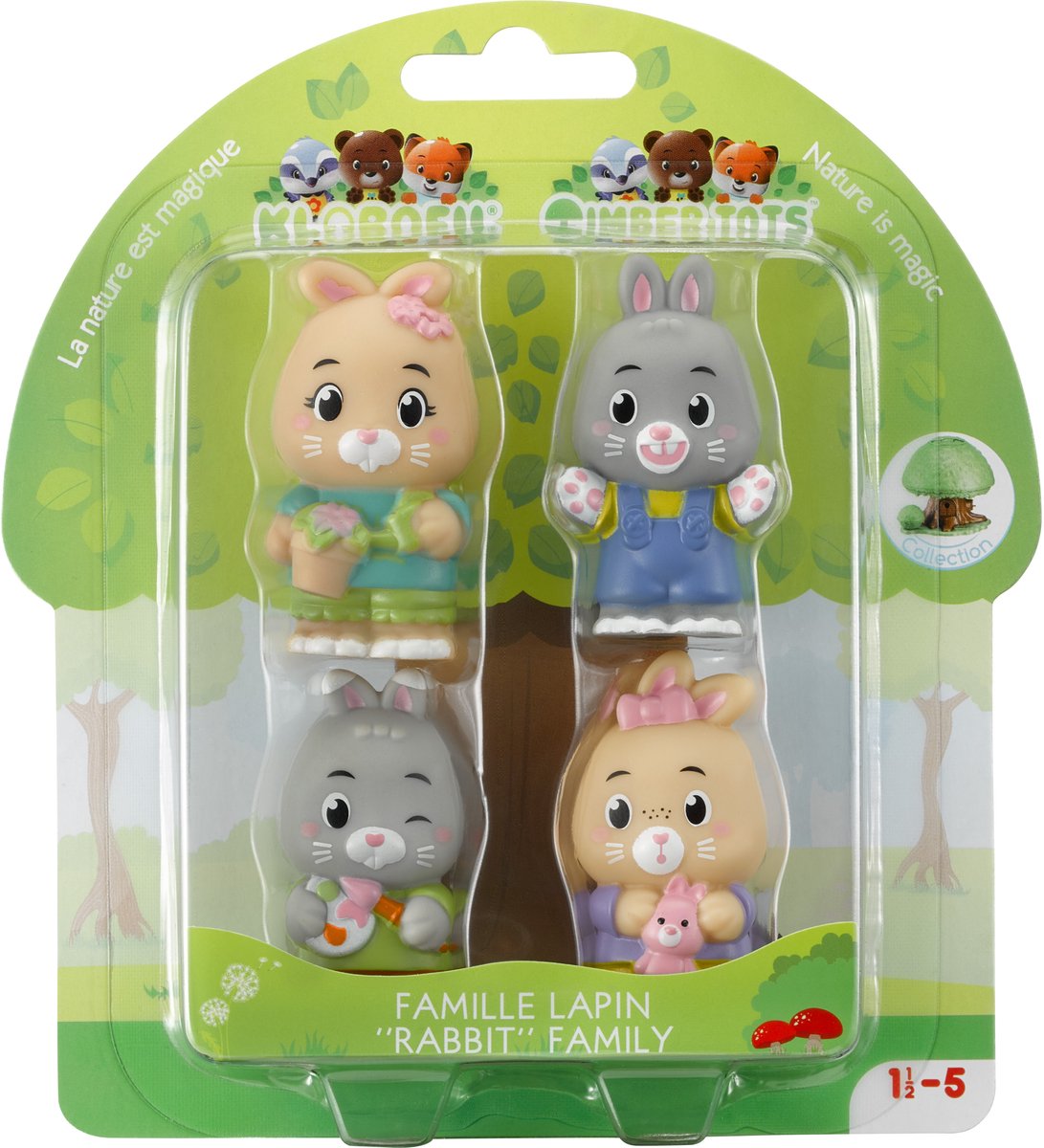Klorofil speelset familie "Konijn" | Speelfiguren set - Poppetjes familie - Kinder Speelgoed - Flora, Warren, Abby en Roger - Vanaf 18 maanden - 4-Delig — afbeelding 6