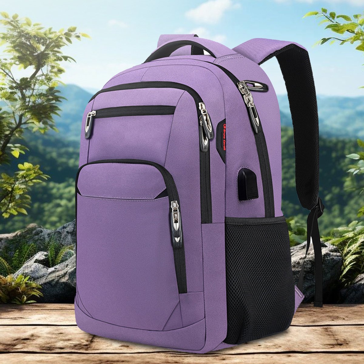FloraGrace Reistassen - Rugzak, Travel Rugzak, Laptop Rugzak, 18 Inch Rugzak, Grote Capaciteit Rugzak, Lichtgewicht Grote Capaciteit Rugtas, Backpack Voor Werk En Reizen, Travel Backpack Met Veel Vakken, Paars, Oxford-Stof