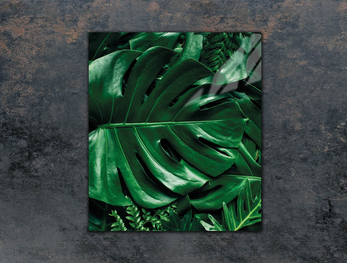TMK ArtDeko Serie - Snijplank Glas - 45x52 cm - Monstera - Veelkleurige Bescherming