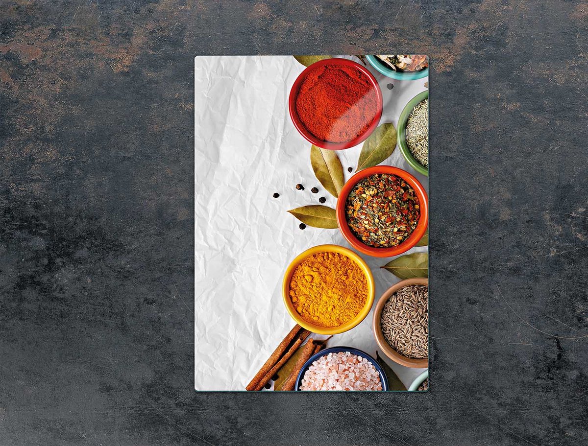 TMK ArtDeko - Snijplank - 35x52 cm - Beschermend Paneel - Gekleurde Kruidenprint