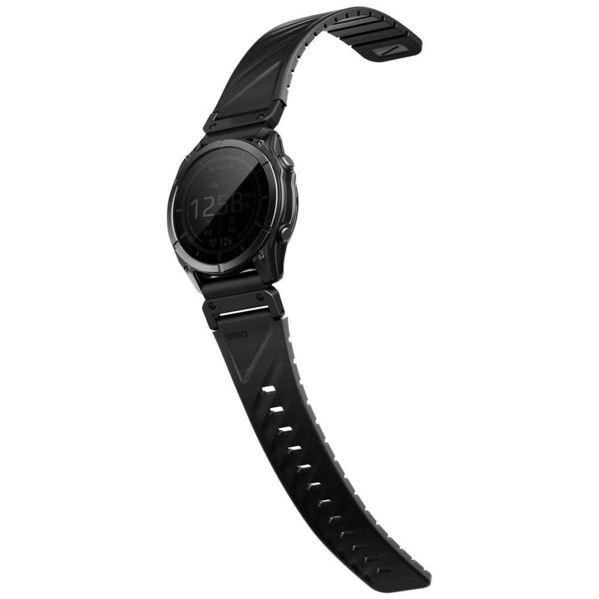 UNIQ Fluo Serie - Horlogebandje - 22mm - Magnetische Sluiting - Siliconen/Zwarte Staal