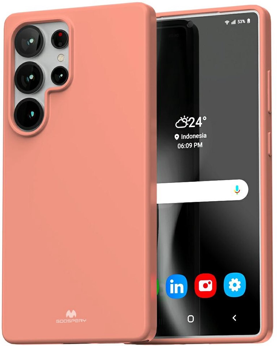 Mercury Soft Serie - Hoesje voor Samsung Galaxy S25 Ultra - Roze - Lichte Constructie - Premium Bescherming