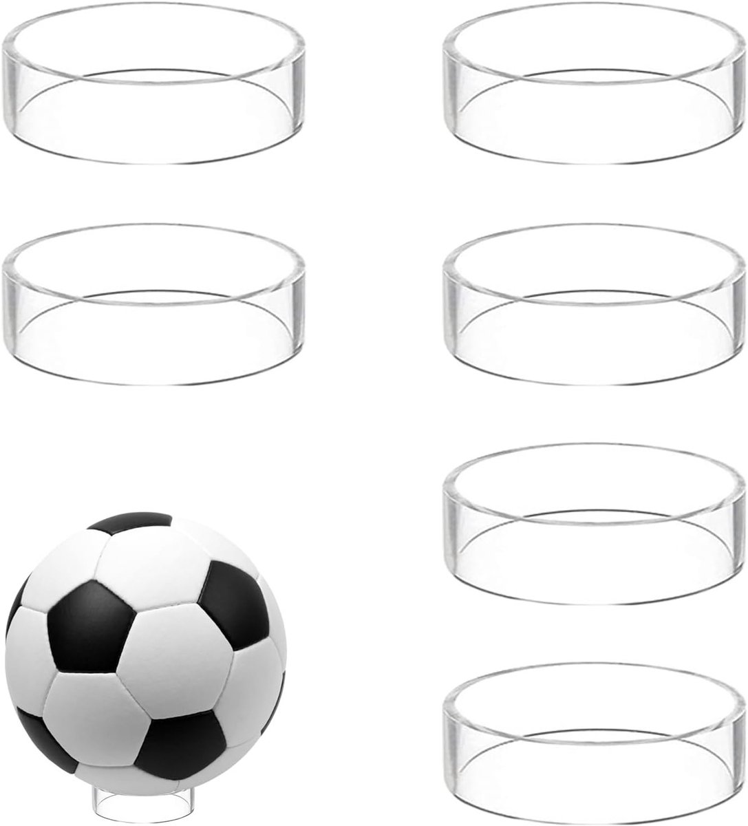 Set van 6 Acryl Ballenhouders voor Basketbal, Voetbal en Volleybal - Ideaal voor Sportaccessoires en Organisatie
