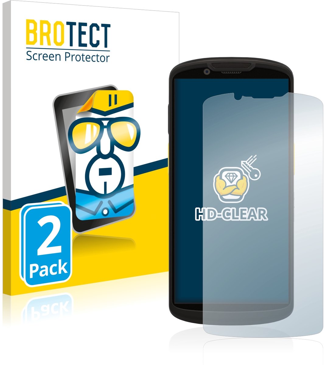 BROTECT - Screenprotector voor Zebra TC53 - Folie Beschermfolie transparant 2 Stuks