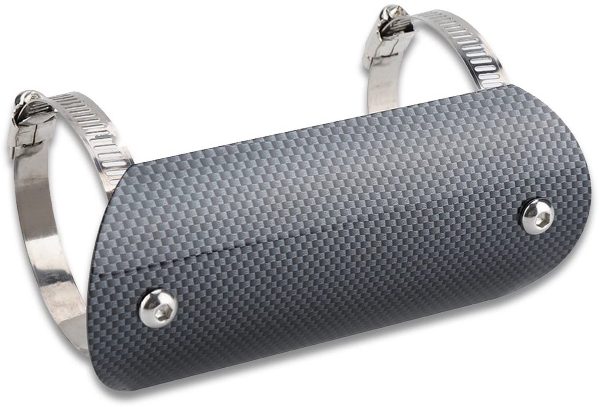Allecto - Carbon Uitlaat Heat Shield - Universele Motorfiets Uitlaatpijp Protector - Geschikt voor alle motoren - Duurzaam en robuust - Eenvoud...