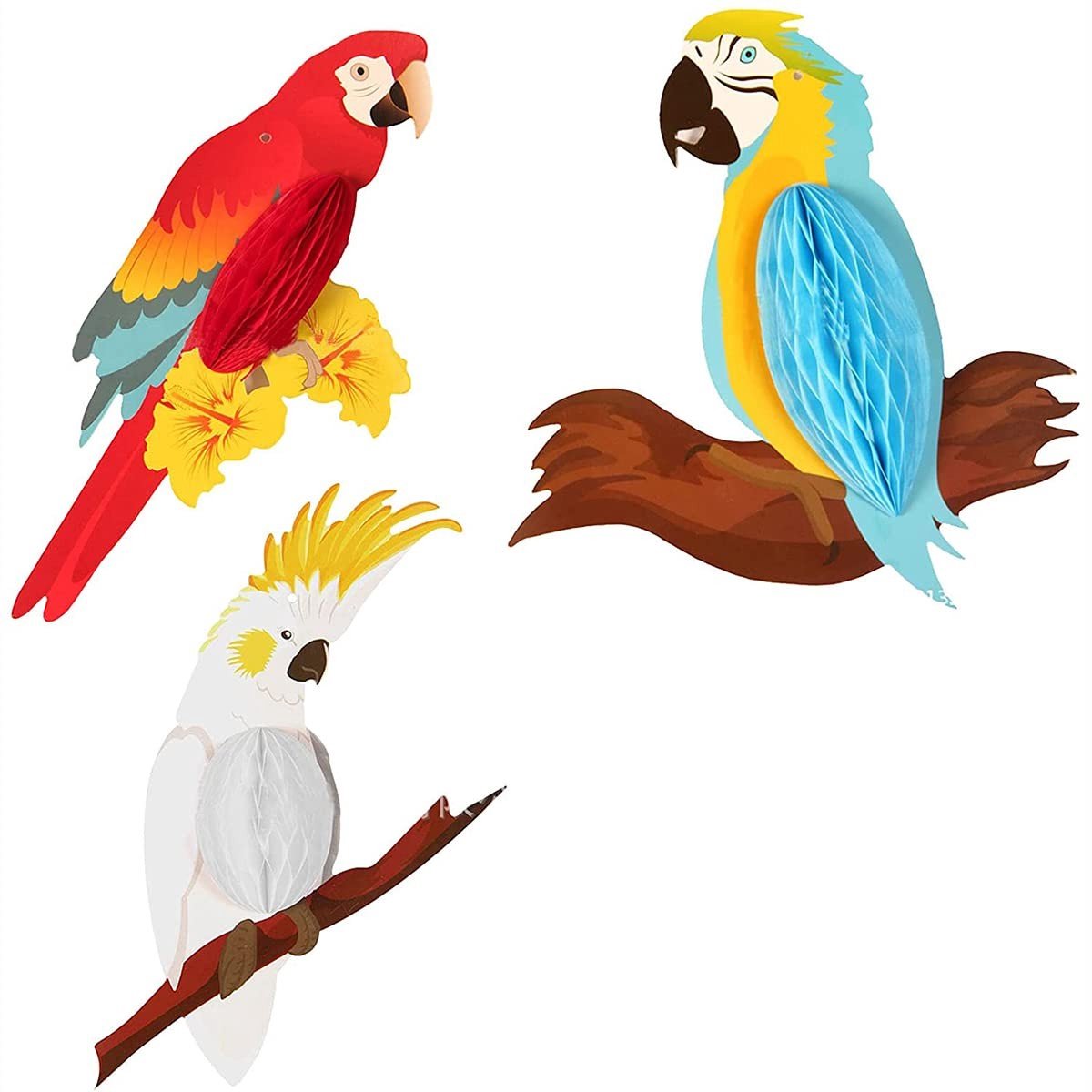 Allecto - Tropische Vogels Decoratie - Honingraat Papegaai