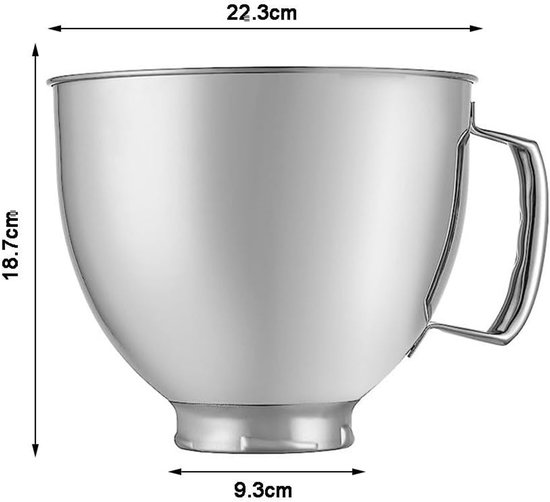 Mengkom Roestvrijstaal - Mixer kom - Bakken en Keuken - Voedselveilig Materiaal - 48 Liter - Zilver van Merkloos — afbeelding 5