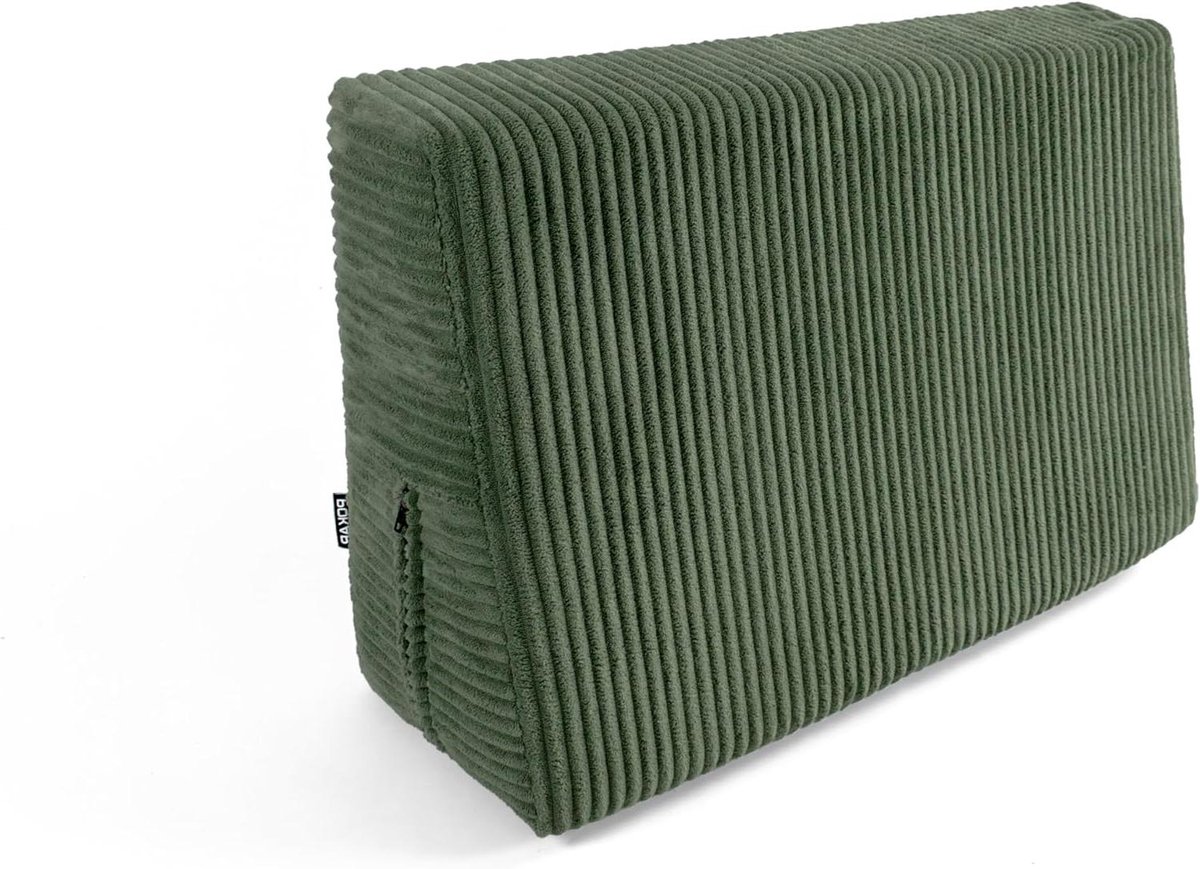 Palletkussen Zijkussen - Hoekkussen Ribstof - Bank Meubels - Afneembare Hoes - 60x40x20/10 cm - Flessengroen