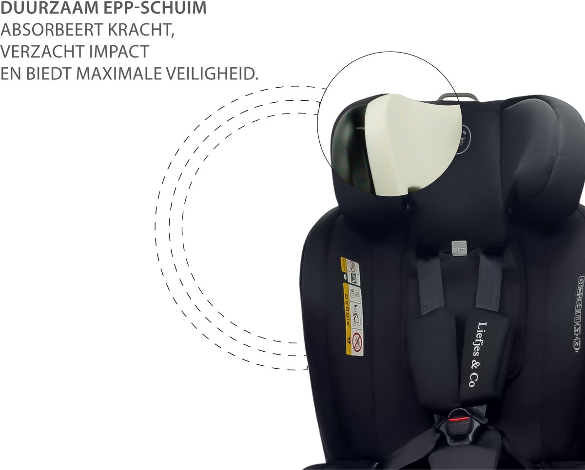 Liefjes & Co Growsafe Autostoel – i-Size 4-in-1 – 360° Draaibaar – ISOFIX & Steunpoot – Groep 0/1/2/3 (40–150 cm) thumbnail 3