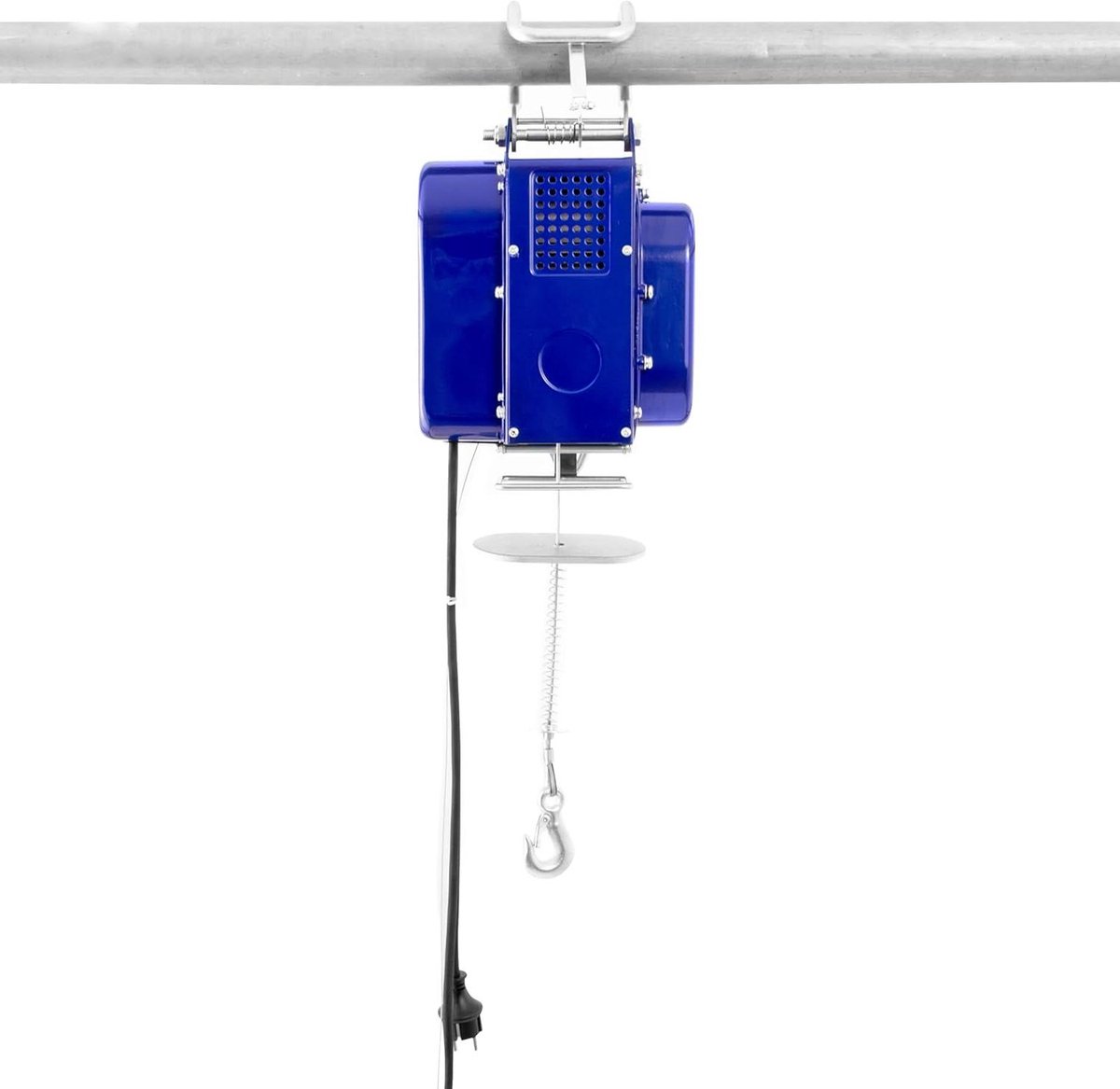 Mobiele Elektrische Lier - Bouwlier Staalkabel - Zware Lasten Hefen - Noodstop Schakelaar - 300 kg - Grijs