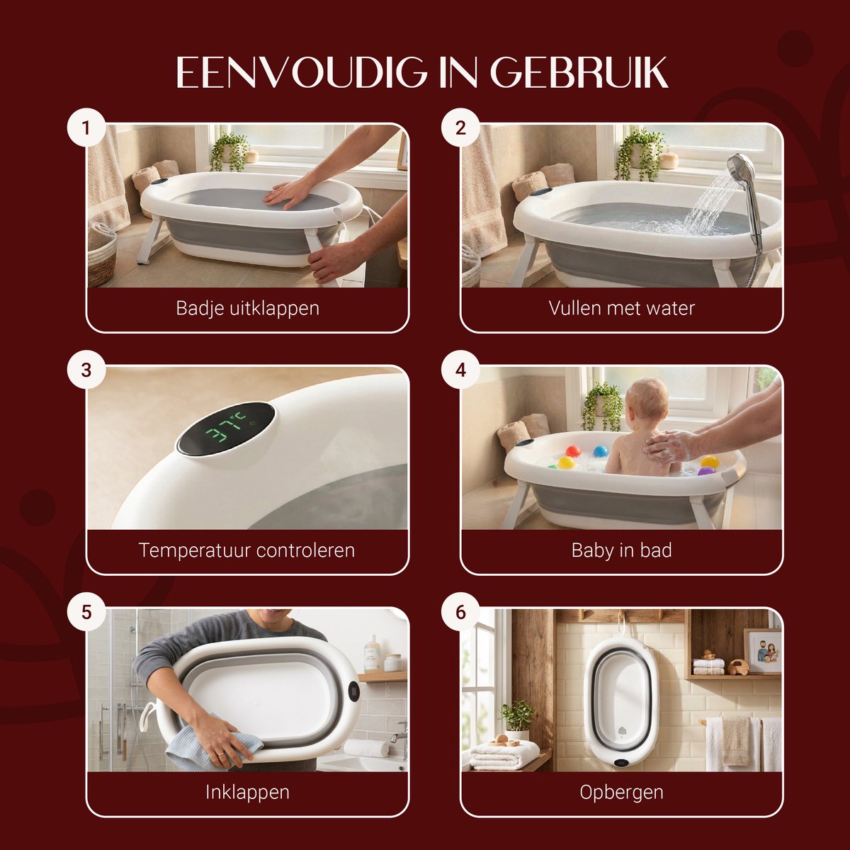 Baby Habits Badset met Thermometer - Gebruiksvriendelijk en Inklapbaar — cadeau in Cadeau-ideeën - foto 7
