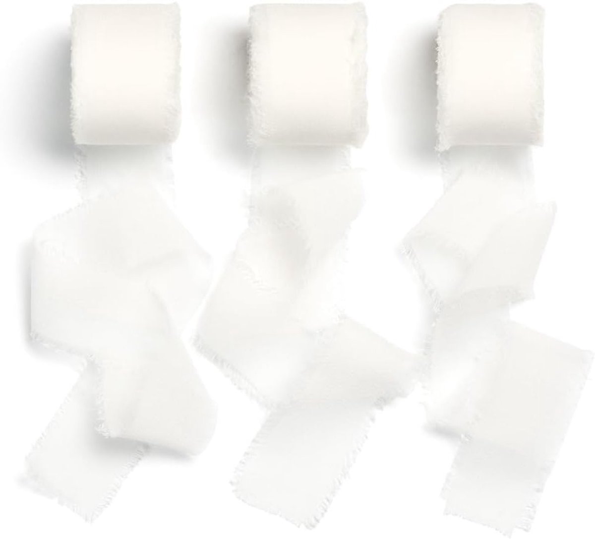 Chiffon Cadeauband Wit 1" x 62ft - Perfect voor Bruiloften, Versieringen en Creatieve Projecten
