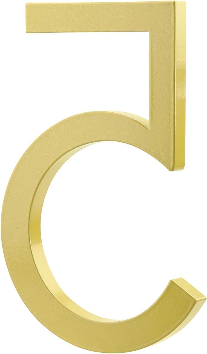 Huisnummer 5 - Deurnummer Adrescijfer - Huisadres Markeren - Zwevend Montagesysteem - 15 cm - Goud