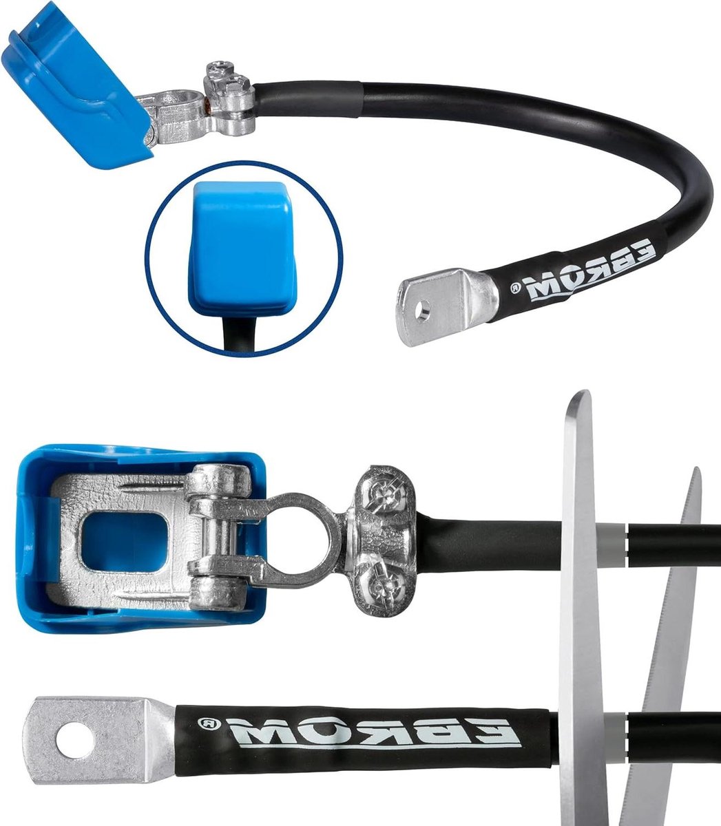 Accukabel Minpool - Autokabel Batterij - Voertuigonderhoud - Snelsluiting - 35 mm2 130 cm - Zwart