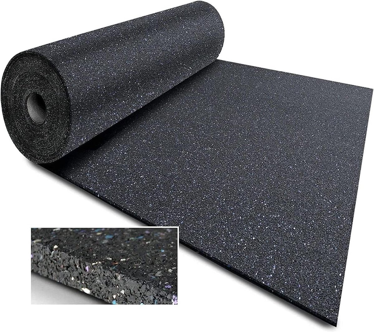 Stalmat Rubbergranulaat - Paardenmat Stalvloer - Comfortabele Bodem - Waterdoorlatend Antislip - 600 x 625 cm - Zwart