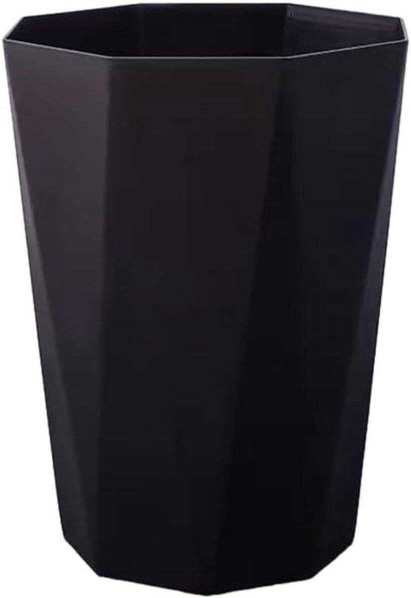 Prullenbak Keuken - Afvalbak Kantoor - Afval Opruimen - Antislip Bodem - 10 Liter - Zwart