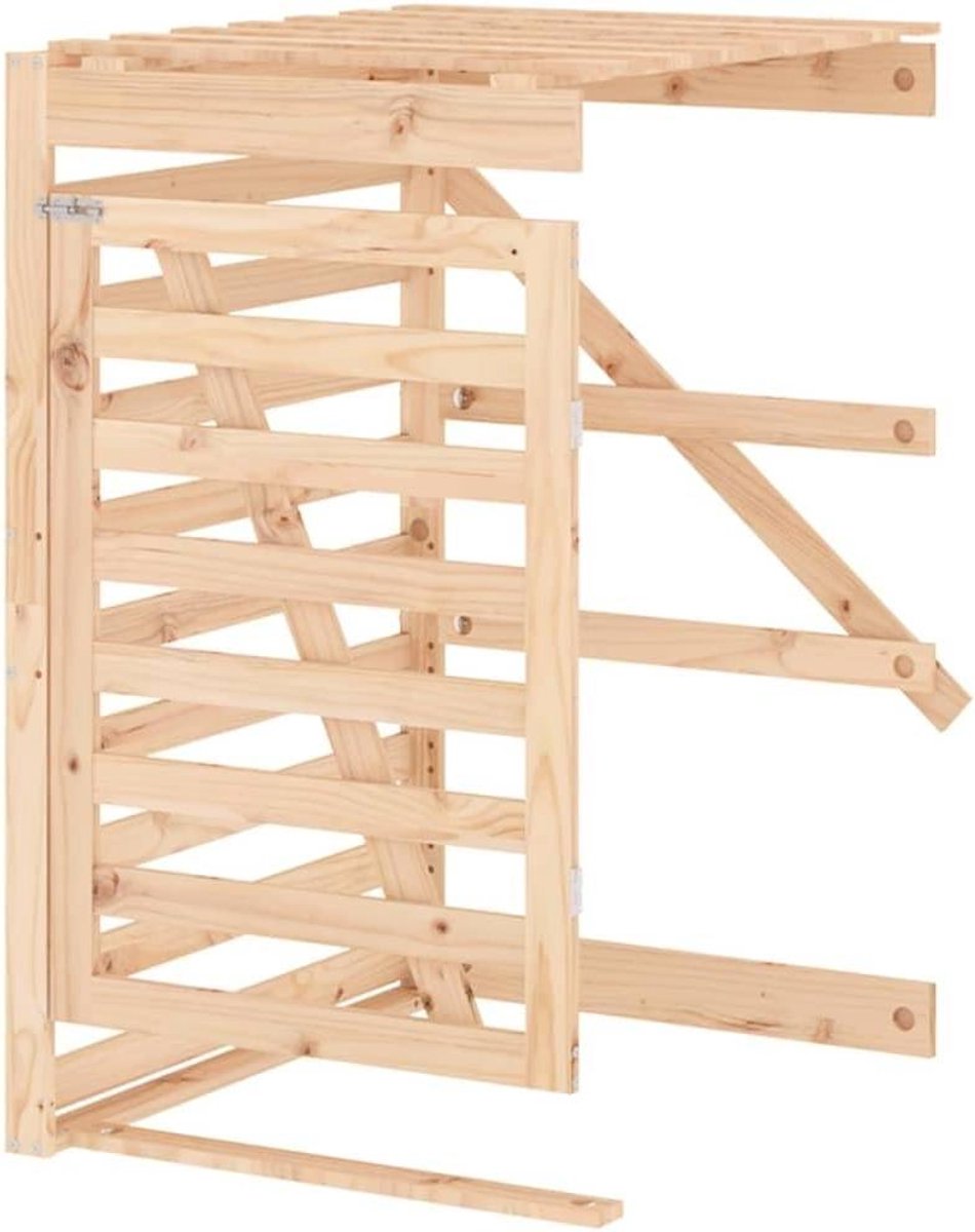 Containerberging Verlengstuk - Afvalbak Omkasting - Tuinafval Opbergen - Vergrootbaar Systeem - 915 cm Diep - Natuurlijk Hout