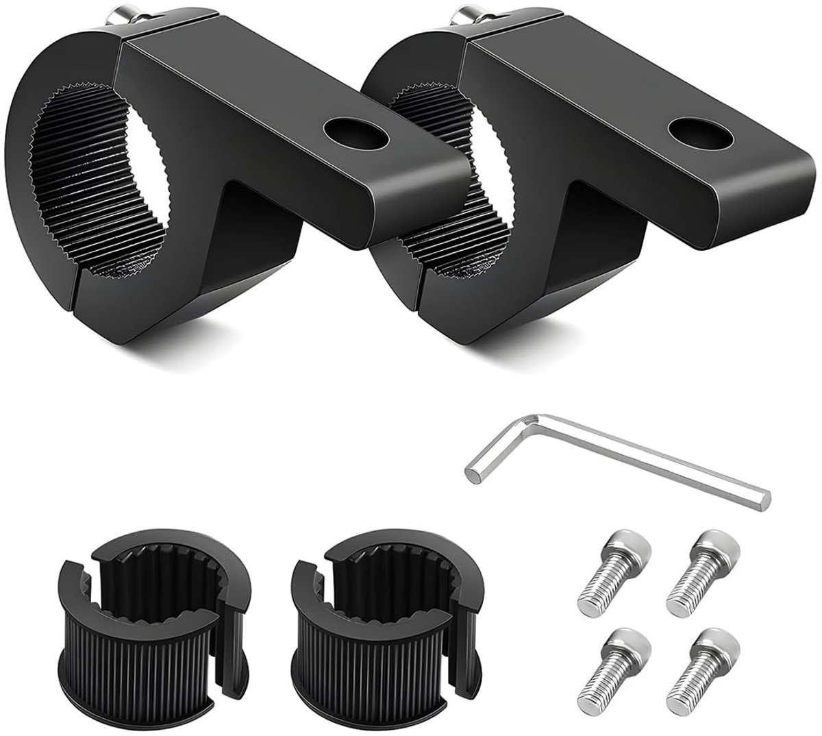 Dailygoody - Houders voor Steelstang - Universele Klemmen voor Lichtstang - Zwart - Koplampklem voor Motorfietsen - Geschikt voor Vrachtwagens en