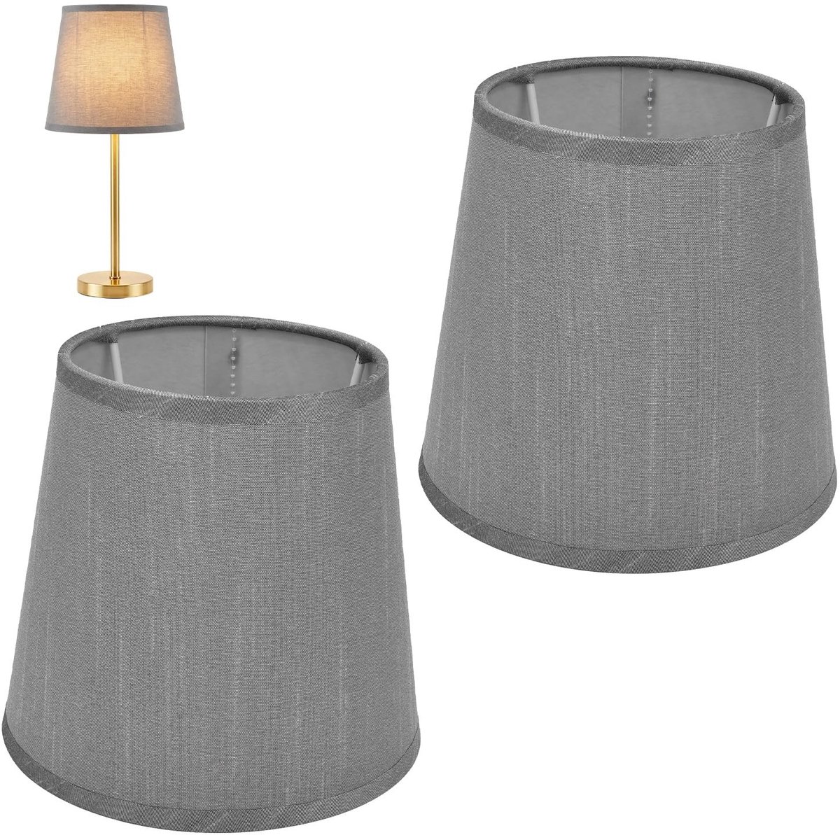 Dailygoody - Kleine lampenkappen - Decoratief - Grijs - E14 lampenkap - Scandinavische stijl - Voor kroonluchter en wandlamp