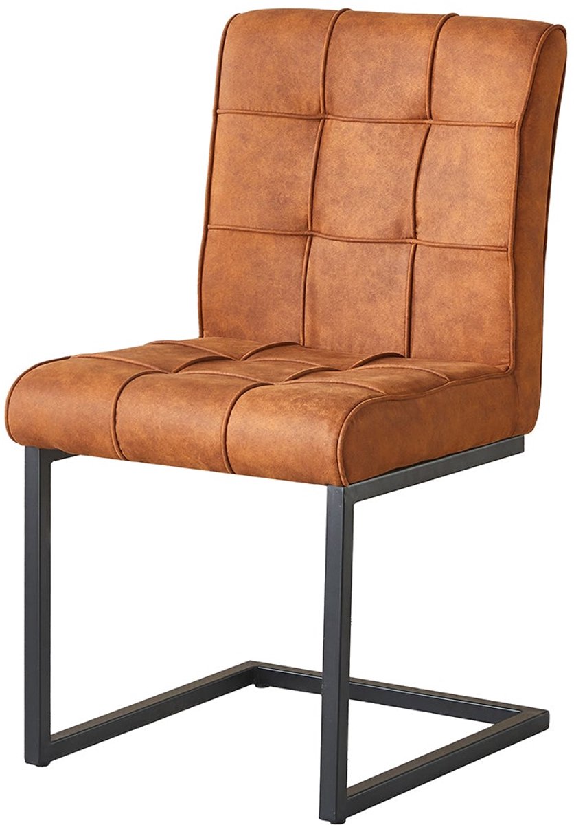 Eetkamerstoel Vito cognac microvezel eetstoel zetel