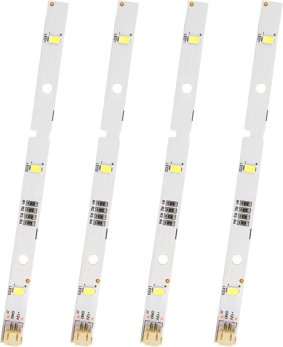 Set van 4 LED Koelkastverlichting Strips - 12V 2W Vervangingslampen voor Koelkasten, Energiezuinig en Duurzaam
