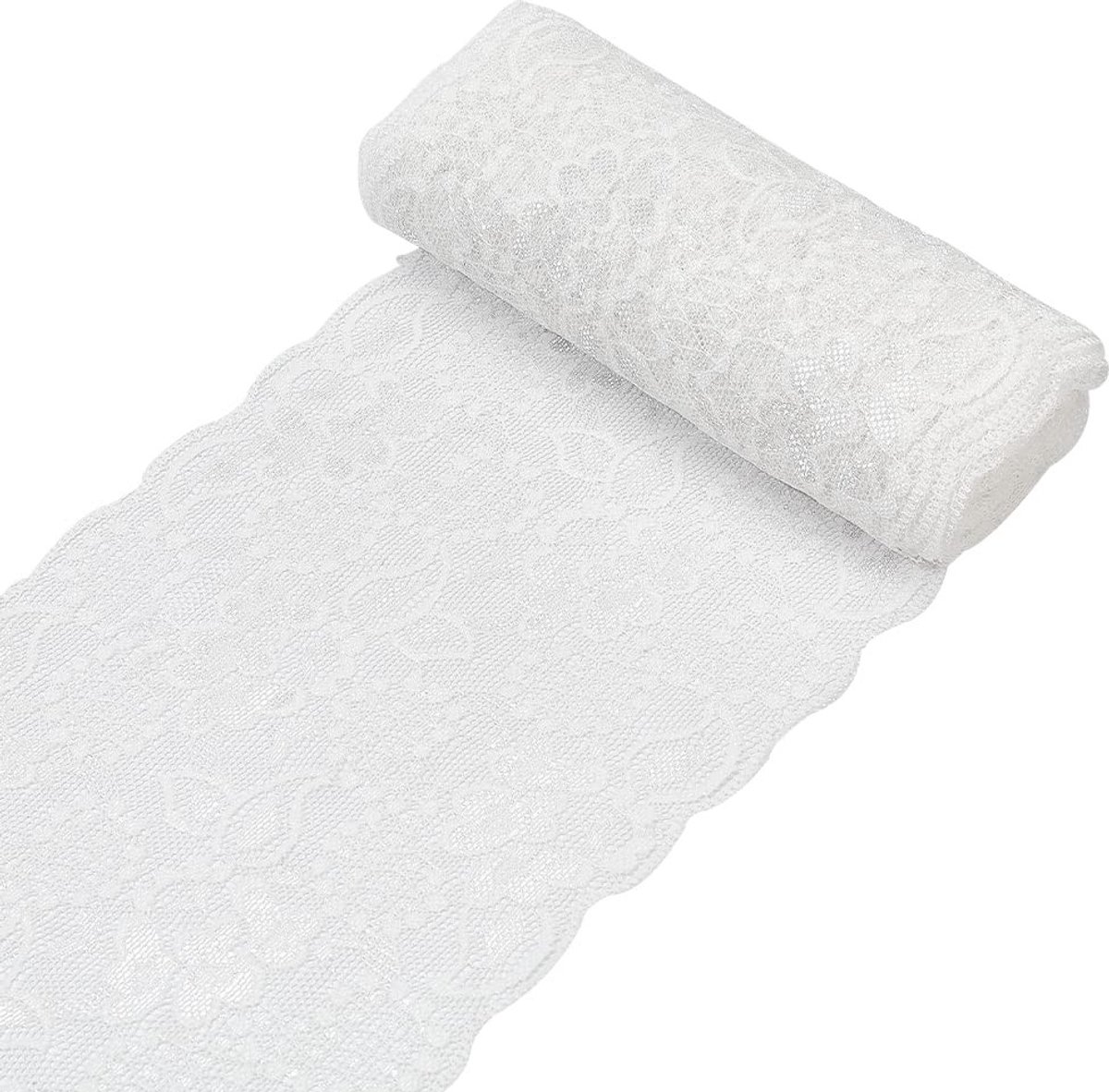 Dailygoody - Kant Trim Stof - Bloemen Geborduurd - Wit - DIY Naaien - Versieringen voor Kleding en Tafels
