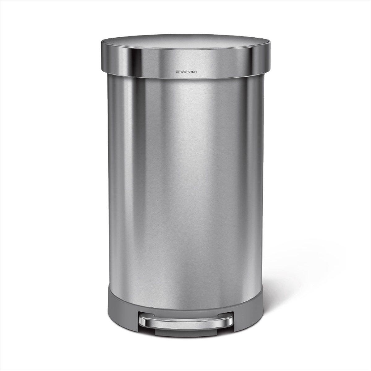 Simplehuman Semi Round Prullenbak - 45 l - Rvs - Zilverkleurig