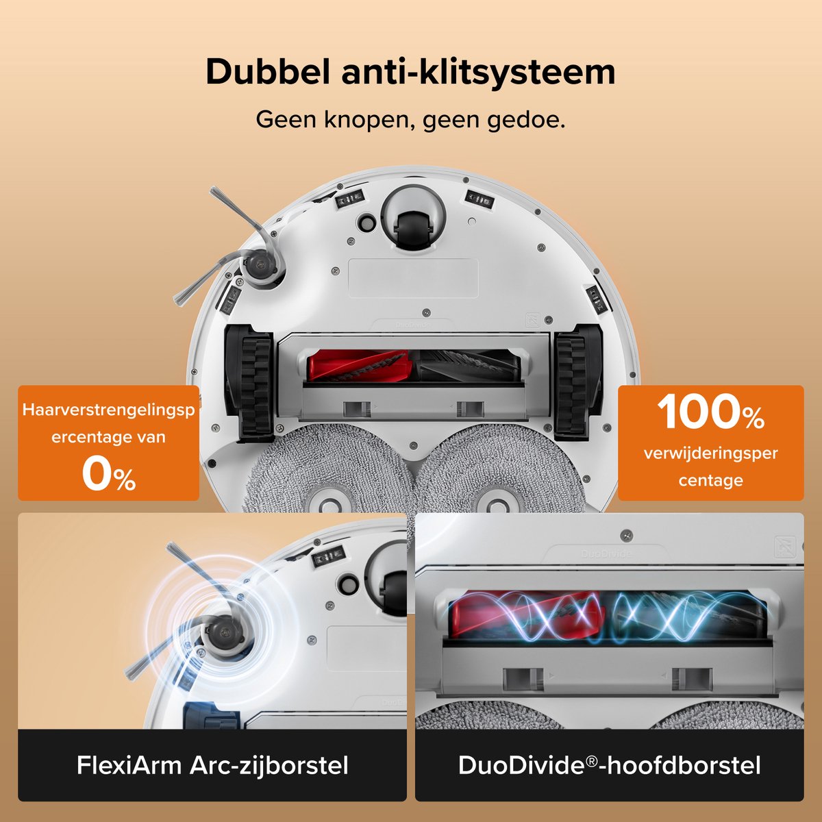 Roborock Qrevo Edge 2-robotstofzuiger-25.000 Pa-7,98 cm ultraslank ontwerp-12 mm dweilheffing-80℃ Warmwatermopwas&Zelfreinigend Station-FlexiArm Technology-RetractSense navigatiesysteem-dubbel anti-klitssysteem-Reactieve AI en Roborock app-bediening. — afbeelding 3