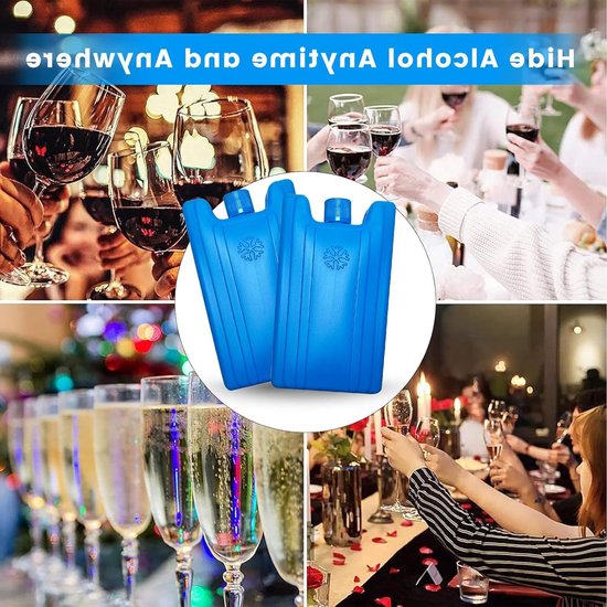 2 Stuks Verborgen IJsflessen - 400ml Verstopbare Alcoholzakken voor Festivals, Handige Plastic Wijnflessen voor Gemakkelijk Alcohol Smokkelen en Feestjes — afbeelding 2