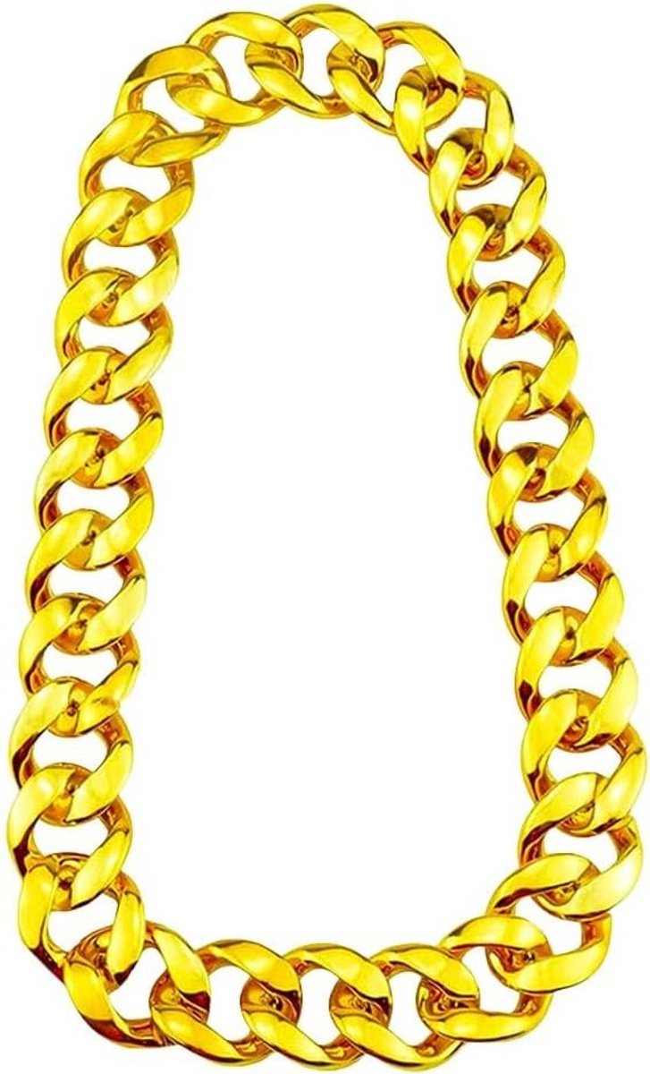 Grote Dikke Nepparen Gouden Acryl Ketting voor Mannen - 90s Punk-Stijl Kostuum Sieraden, Hip Hop Mode, Statement Accessoire