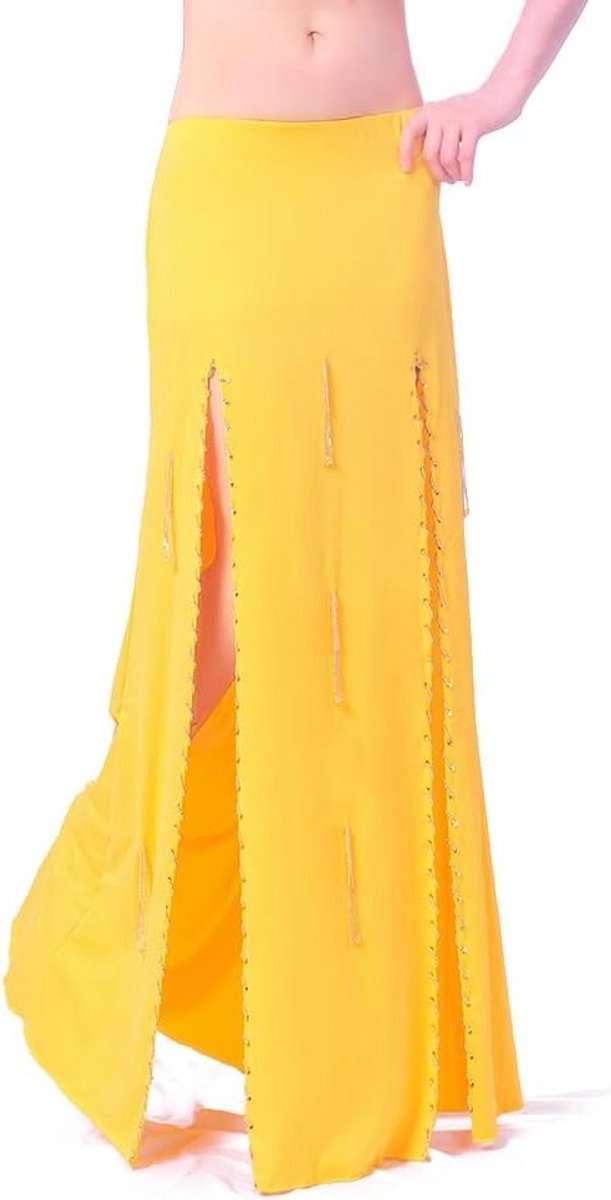 Oriental Belly Dance Rok voor Vrouwen - Sexy Lange Rok met Dubbele Splits voor Volwassenen - Perfect voor Buikdans Kostuums en Optredens