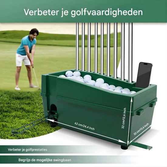 Automatische golfbaldispenser - Voor golf driving range & indoor simulatoren - Hoge capaciteit - Wit — afbeelding 4