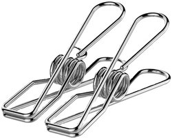 20x Extra Sterke RVS Wasknijpers- Weerbestendig roestvrij staal - Geschikt voor dikke dekens - Buitengebruik - Zilver