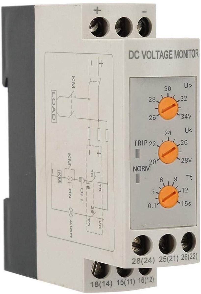 Dailygoody - Spanningsbeschermingsrelais - Overspanning en Onderspanning - Veiligheidsrelais - DC 24 V - Modulaire structuur - Real-time bewaking van ...